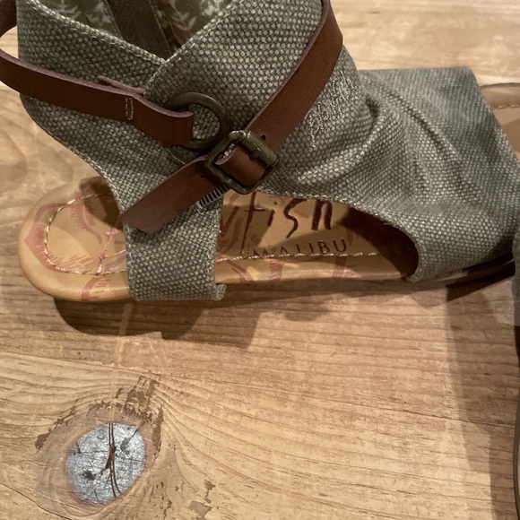 NWT Blowfish Malibu Balla Sandals side zip Neutral Olive Green Brown 7.5 - Picture 3 of 6